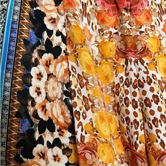 Ranna Gill by Anthropologie Airy Samaire Wide Leg Printed Floral Pant Size 0 - Picture 5 of 12